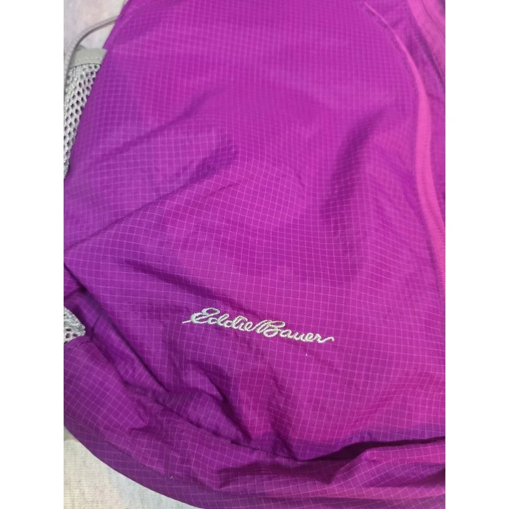 Eddie Bauer RipStop shoulder sling crossbody backpack bag Purple Walk Hike - Picture 2 of 5